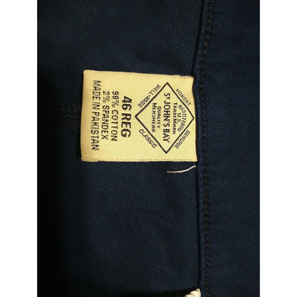 St John's Bay Cargo Shorts Men 46/9 Navy Soft Class Stretch Comfort Flat Travel - Picture 8 of 10